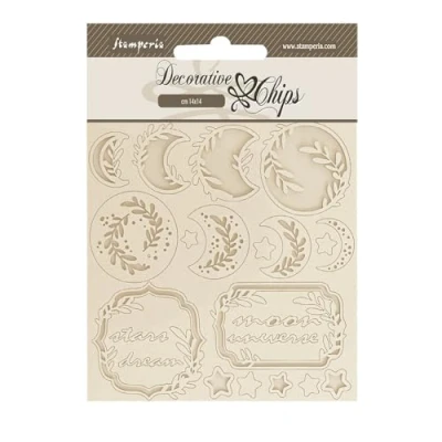 Afbeelding van Stamperia Create Happiness Secret Diary Decorative Chips Moon (SCB216) (DISCONTINUED)