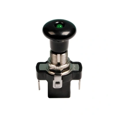 Afbeelding van Pilot LA_45571 Push Pull Schakelaar met Groene LED 12 V 10 A
