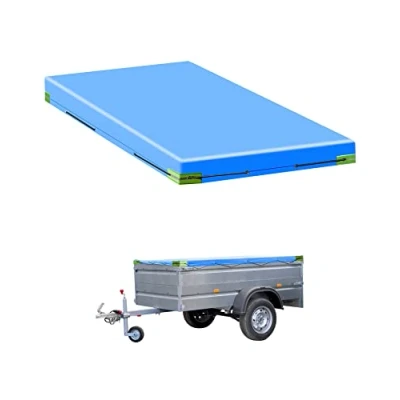 Afbeelding van QWORK® aanhanger plat zeil met zeiltouw 209x115x10 cm Versterkte 420D PVC materiaal Auto 750 kg