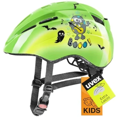Afbeelding van uvex kid 2 lichte fietshelm voor kinderen individueel passysteem uitbreidbaar met led licht green 46 52 cm