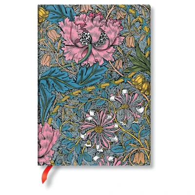 Afbeelding van Notitieboek Paperblanks Morris Pink Honeysuckle Midi Gelinieerded