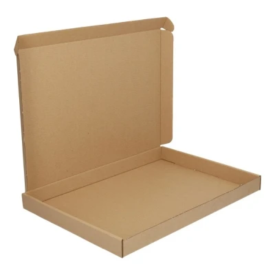 Afbeelding van 50x Brievenbusdoos A4+ bruin met bovenklep 350 x 250 28 mm E golf (± 1,5 mm) Karton Universele verzenddozen