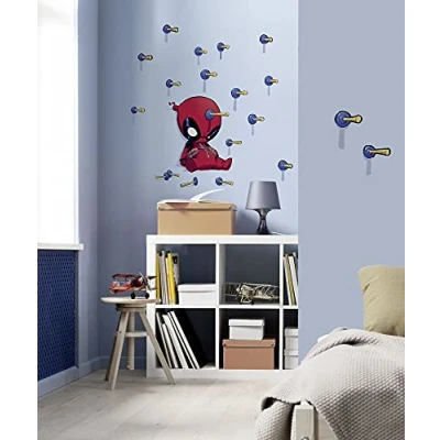 Afbeelding van Komar Wandfolie Deadpool Shootout 50x70 cm (breedte x hoogte), zelfklevende wandtattoo (19 delig)