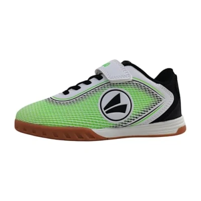 Afbeelding van JAKO JSI Course Unisex Sneakers laag voor kinderen, Maat: 32, White/neon green Kunststof/ textiel
