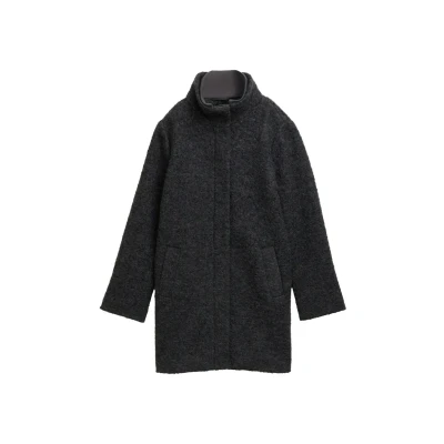 Afbeelding van Tom Tailor Denim Bouclé wollen jas met opstaande kraag