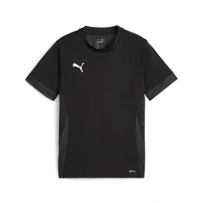 Afbeelding van PUMA teamGOAL Matchday Jersey jr Unisex Sportshirt Zwart Wit Flat Dark Grijs Maat 116
