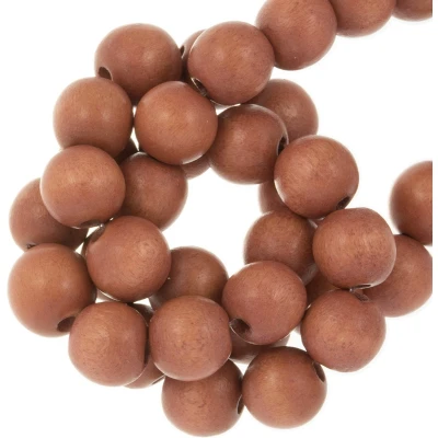 Afbeelding van Houten Kralen Vintage Look (8 mm) Pale Russet (104 stuks)