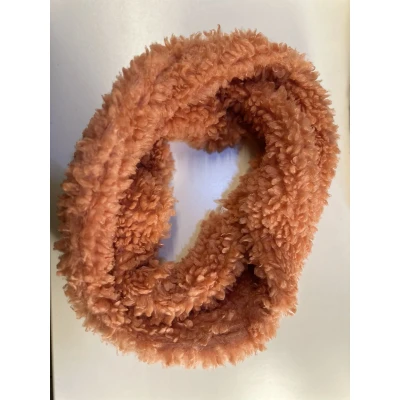 Afbeelding van Zachte, Fluffy Zalm Teddy Colsjaal Infinity Sjaal