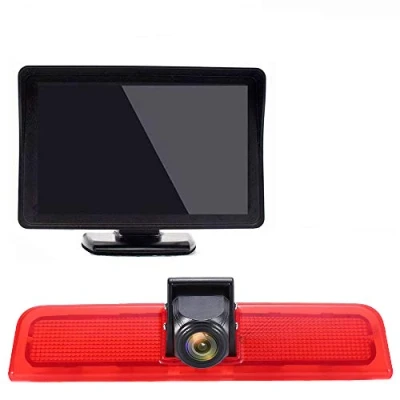 Afbeelding van HD 1280 * 720 pixel Derde Dak Top Mount Remlicht Achteruitrijcamera Waterdicht Auto Nachtzicht Parkeercamera+4.3&quot; LCD Achteruitkijkspiegel voor VW Caddy Transporter Van 2003 2014