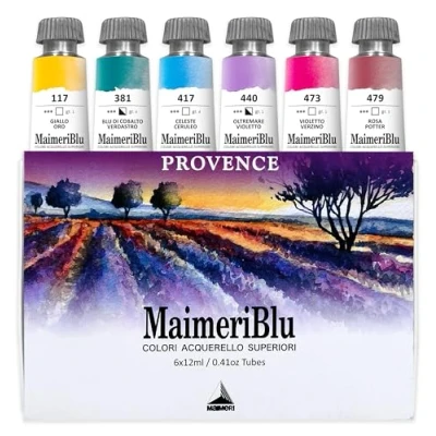 Afbeelding van Maimeri BLU Aquarelverf, Set Provence, Karton, Verschillende Kleuren, 6 Stuks à 12 ml, Veelkleurig, ml