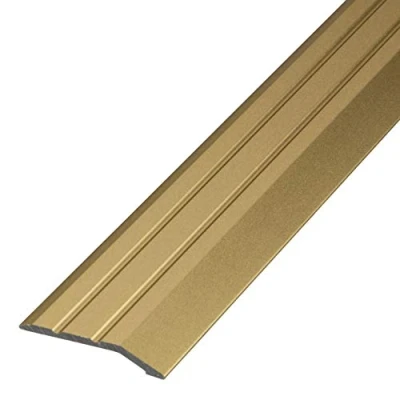 Afbeelding van Gedotec Aluminium overgangsprofiel, zelfklevend, eindprofiel aluminium, vloerstrip, hoogtecompensatie, compensatieprofiel, messing geanodiseerd, afdekstrip 200 cm, overgangsstrip om te plakken, 1 stuk