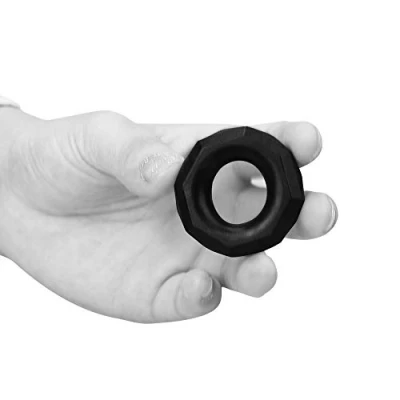 Afbeelding van PowerPlus Flexibele Cockring Gehoekt zwart