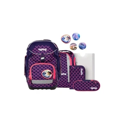 Afbeelding van ergobag Pack set ergonomische schoolrugzak Flexibel 6 delige 1e klas basisschool voor meisjes en jongens, Parelduikbeer paars, Eén maat, Schooltassenset