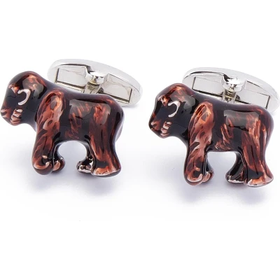 Afbeelding van Manchetknopen Gorilla Aap Bruin en Rood