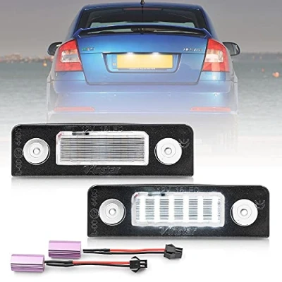 Afbeelding van NSLUMO 2X Led Canbus Kentekenplaat Gloeilamp Voor Skoda Octavia Roomster 5J Tag Lampen