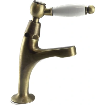 Afbeelding van PB klassieke fonteinkraan met witte hendel koud water klein model brons 1208854902