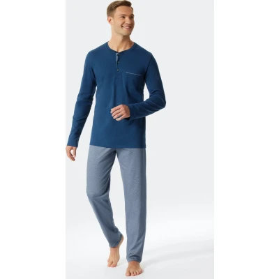 Afbeelding van Schiesser Fine Interlock Pyjama 176684 Blue 50