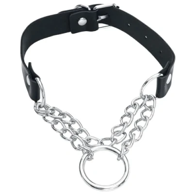 Afbeelding van Gothicana by EMP Zwarte choker met zilveren ketting Vrouwen Standard