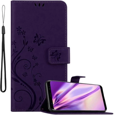 Afbeelding van Cadorabo Hoesje geschikt voor Samsung Galaxy S8 PLUS in Bloemen DONKER PAARS Beschermhoes Case Cover