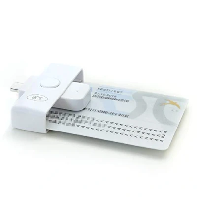 Afbeelding van ACS ACR39U NF USB C PocketMate kaartlezer eID Smart Card Compact Type wit