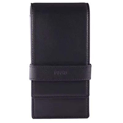 Afbeelding van DiLoro Lederen Quad Pen Case Potlood Pouch Houder voor Vier Vulpen Balpen Rollerball Pennen en Potloden, Zwart, Klassiek