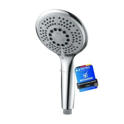 Afbeelding van GRIFEMA COMPLENTO G803 ronde 120 mm grote handdouche met waterbesparende functie, handdouchekop 5 spuitpatronen, chroom