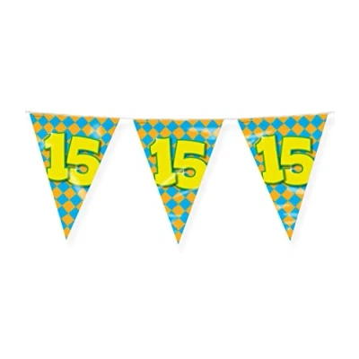 Afbeelding van Vlaggenlijn slinger 15 jaar party 10 meter
