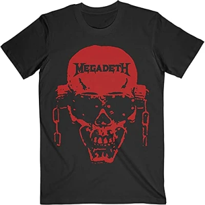 Afbeelding van Megadeth Vic Hi Contrast Red Heren T shirt L Zwart