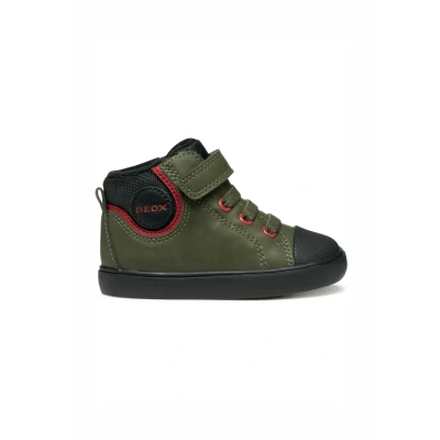 Afbeelding van Geox Gisli Sneakers hoog voor kinderen, Maat: 24, Dark green black Kunststof/ textiel