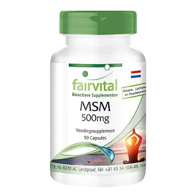 Afbeelding van Fairvital MSM capsules 500mg HOOG GEDOSEERD VEGAN 90 methylsulfonylmethaan, dimethylsulfon