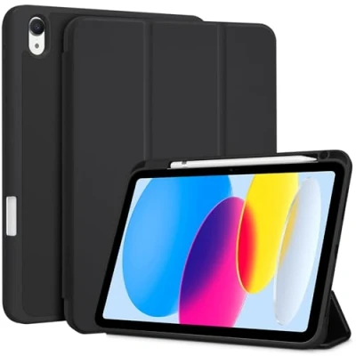 Afbeelding van ProCase iPad 10e generatie hoes (model 2022) 10,9 inch 10 hoesje, hoesjes met potloodhouder voor zwart