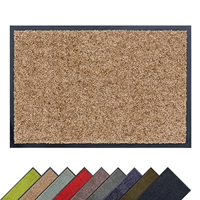 Afbeelding van Hoogwaardige stofmat deurmat binnen 30 C wasbaar antislip loper tapijt keuken gang zand 60x180 cm