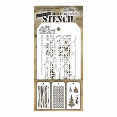 Afbeelding van Stampers Anonymous MTS021 Tim Holtz Mini gelaagde stencilset, meerkleurig, 3 stuks