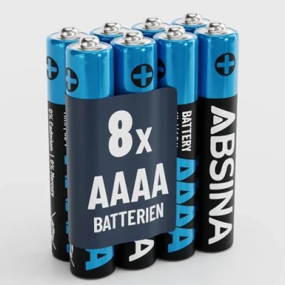 Afbeelding van ABSINA 8 x batterijen AAAA voor Surface Pen, tabletpen en nog veel meer batterij 1,5 V alkaline mini LR61 E96 batterijen, V, 4 A