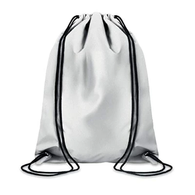 Afbeelding van noTrash2003 tas met trekkoord rugzak schoudertas zilver reflecterende draagtas verschillende hoeveelheden sets naar keuze, zilver, 1er