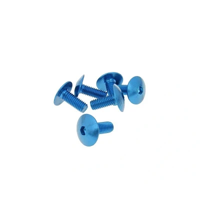 Afbeelding van Vicma fairing screws hex socket Head geanodiseerd aluminium blauw set van 6 stuks M6x15