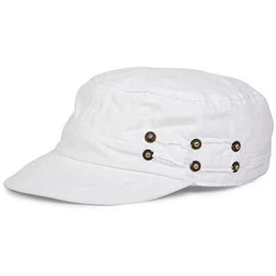 Afbeelding van styleBREAKER Militaire pet in gewassen, gebruikte look, vintage, verstelbaar, uniseks 04023011, Farbe:Wit