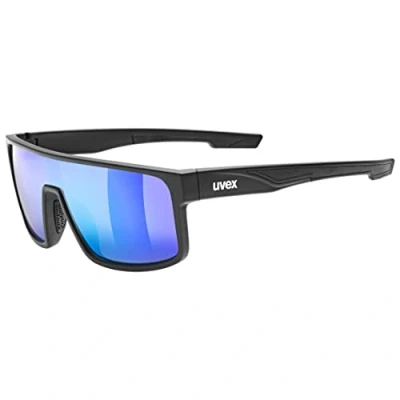 Afbeelding van uvex LGL 51 zonnebril voor dames en heren gespiegeld filtercategorie 3 black matt/green one size