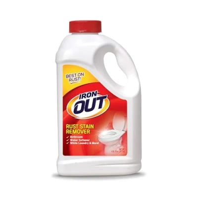 Afbeelding van Iron OUT Roestvlekkenverwijderaar poeder, verwijder roestvlekken in badkamers, keukens, apparaten, wasserette en buitenshuis, 2,2 kg fles