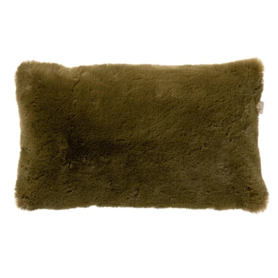 Afbeelding van Dutch Decor ZAYA Sierkussen 30x50 cm bontlook effen kleur Military Olive groen
