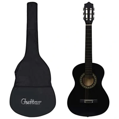 Afbeelding van vidaXL Gitaar klassiek beginner kinderen met tas 1/2 34&quot; zwart