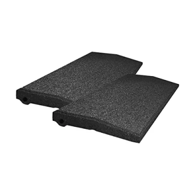 Afbeelding van Stoeprand oprijplaat van rubbergranulaat, Made in Germany, 500 x 250 45 mm, 2 stuks set, drempelhelling, autohelling, overrijplaat, oprijplaat, kleur zwart