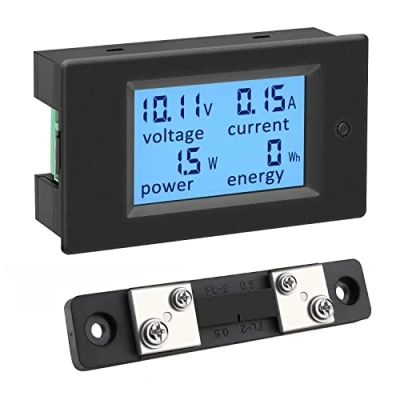 Afbeelding van KETOTEK Digitaal Volt Amp Watt KWh Paneelmeter met DC 100A shunt Ampèremeter Voltmeter Multimeter Stroom Spanning Kracht Energie Meter LCD scherm Zonnestelsel 6.5V 100V