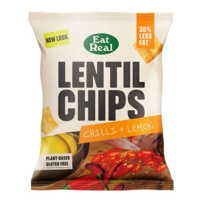 Afbeelding van Eat Real Chilli &amp; Lemon Lentil Chips 18 x 40 gram