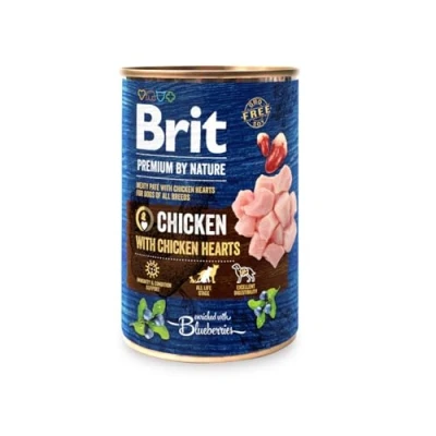 Afbeelding van BRIT Premium by Nature Chicken with hearts nat hondenvoer 400g