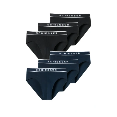Afbeelding van Schiesser 6PACK Slip, Heren, Maat: Small, Schwarz navy