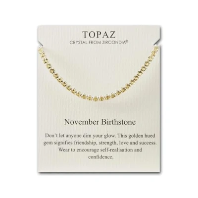 Afbeelding van Philip Jones November Geboortesteen Vriendschapsarmband met Topaas Zirkondia® kristallen, Kristal, Kristal