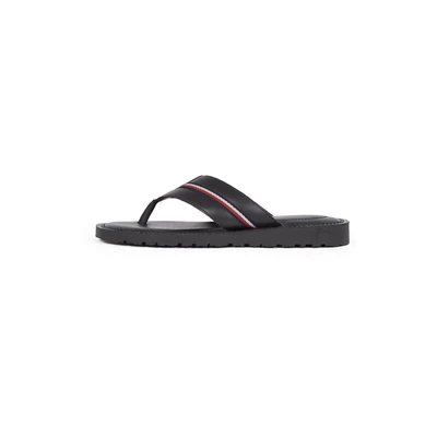 Afbeelding van Tommy Hilfiger Signature TAPE Teensandalen, Heren, Maat: 41, Black Leer