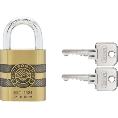 Afbeelding van ABUS Hangslot messing 83/45 IRON ROCK jubileumslot met 2 sleutels vs. geharde stalen beugel, nano protect weerbestendig niveau 8