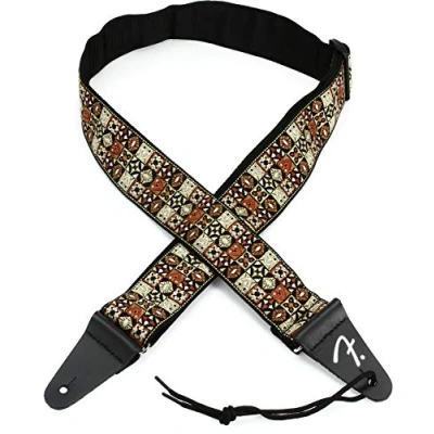 Afbeelding van Fender® Festival Gitaarband Vintage Geïnspireerd Geweven Tan Mozaïek Design